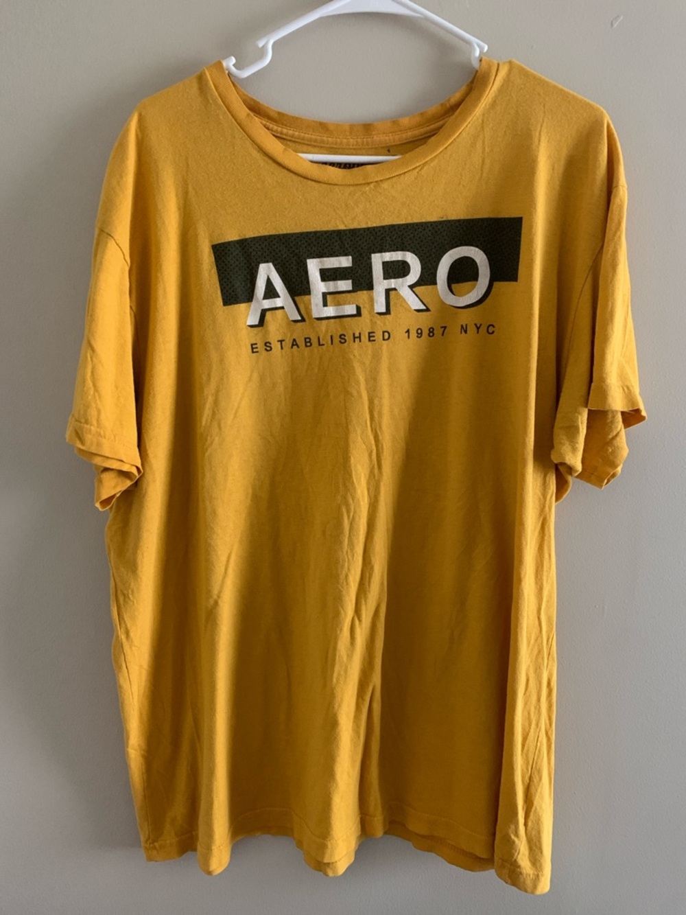 Aeropostale Mustard Yellow Graphic Logo Tee